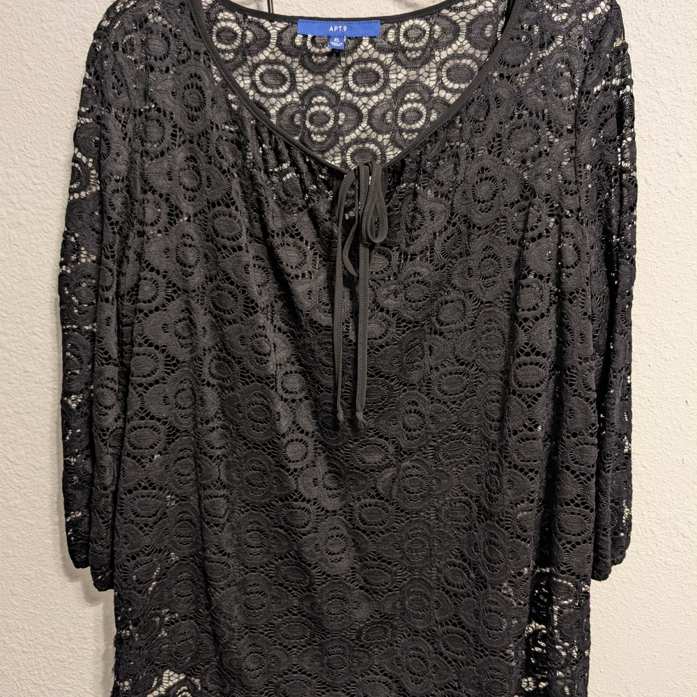 Apt. 9 Black Lace Blouse